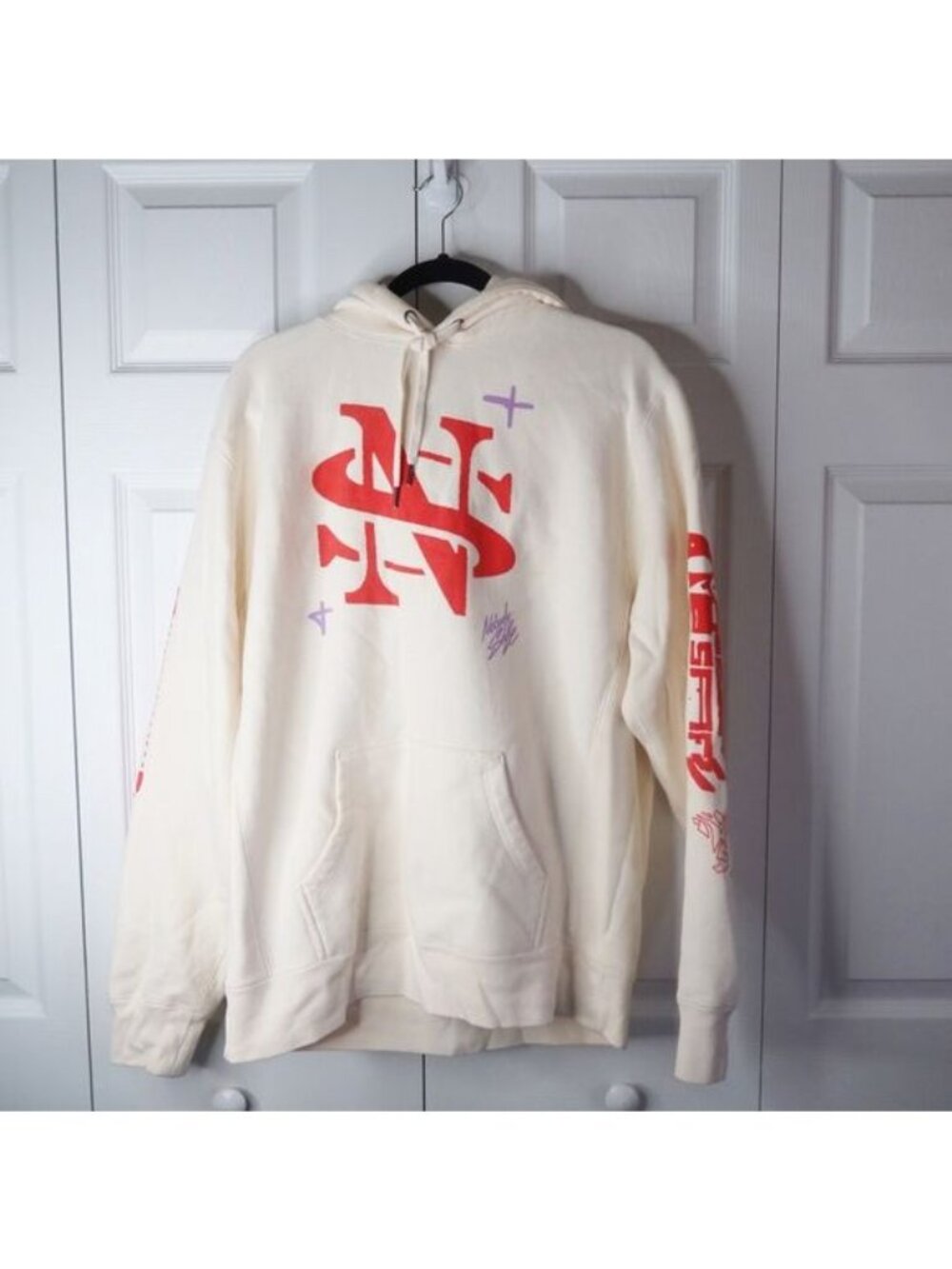 Rich The Kid & NBA YoungBoy NS Cream 100% Cotton Pullover Hoodie Size Large L